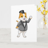 Katze als Groom mit Band Karte (Gelbe Blume)