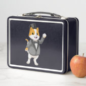 Katze als Groom mit Band Metall Brotdose (Beispiel)