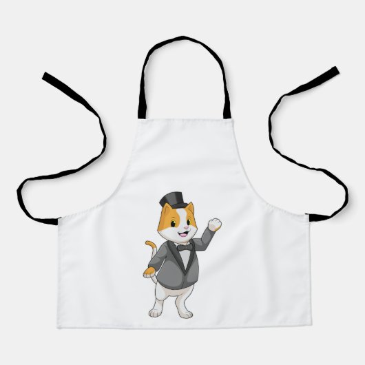 Katze als Groom mit Band Schürze (Vorderseite)