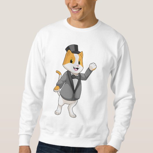 Katze als Groom mit Band Sweatshirt (Vorderseite)
