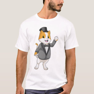 Katze als Groom mit Band T-Shirt