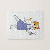 Katze als Haarstylistin mit Schere Puzzle (Horizontal)