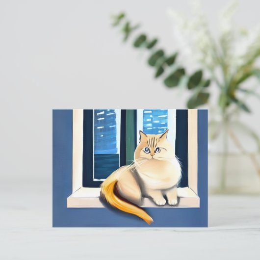 Katze als Haustier Postkarte (Stehend Vorderseite)