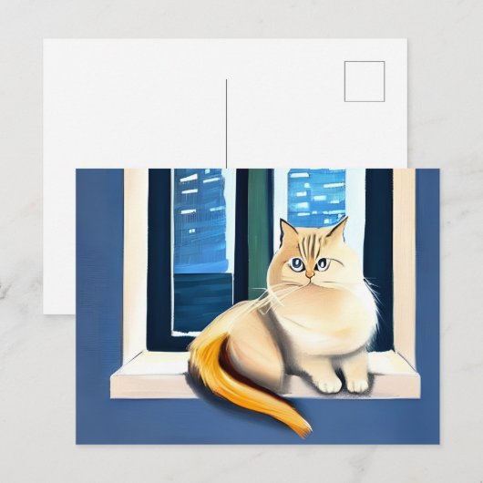 Katze als Haustier Postkarte (Vorne/Hinten)