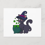 Katze als Hexe mit Cauldron Postkarte (Vorderseite)
