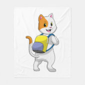 Katze als Hiker mit Rucksack Fleecedecke (Vorderseite)