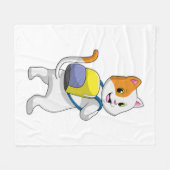 Katze als Hiker mit Rucksack Fleecedecke (Vorderseite (Horizontal))
