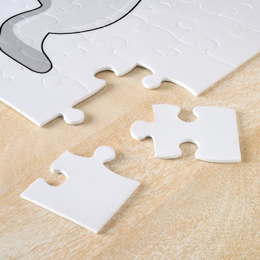 Katze als Hiker mit Rucksack Puzzle (Seite)