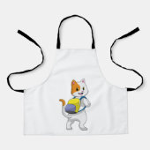 Katze als Hiker mit Rucksack Schürze (Vorderseite)