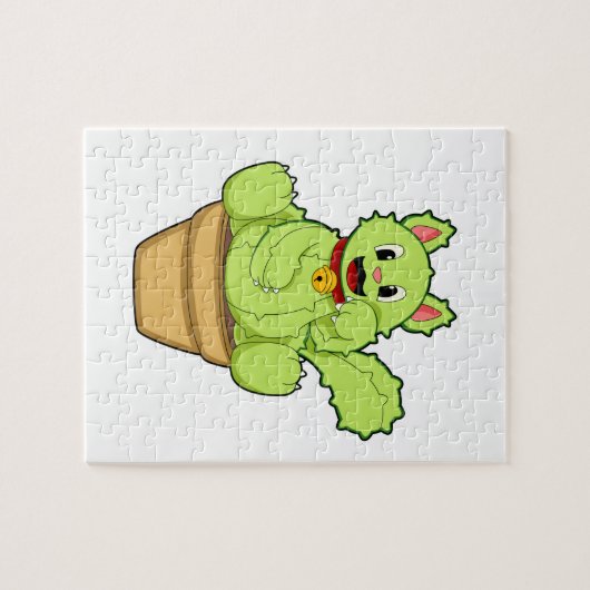 Katze als Kaktus Puzzle (Horizontal)