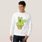 Katze als Kaktus Sweatshirt (Vorne ganz)