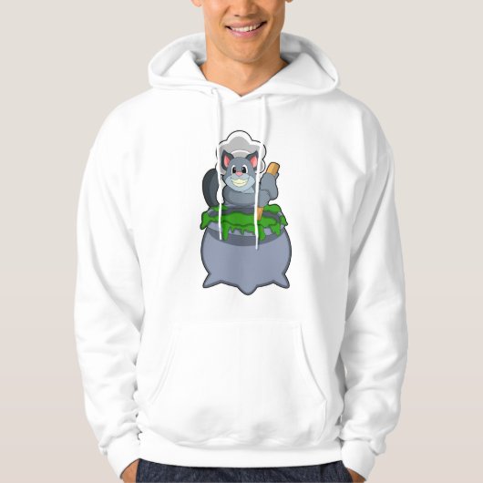 Katze als Koch mit Zaubertrank Hoodie (Vorderseite)