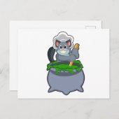 Katze als Koch mit Zaubertrank Postkarte (Vorne/Hinten)