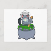 Katze als Koch mit Zaubertrank Postkarte (Vorderseite)