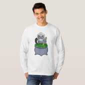 Katze als Koch mit Zaubertrank T-Shirt (Vorne ganz)