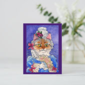 Katze als Königin Marie Antoinette Postkarte (Stehend Vorderseite)