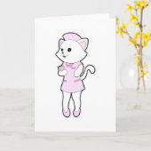 Katze als Krankenschwester mit Notepad Karte (Gelbe Blume)
