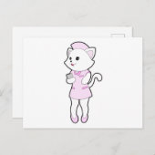 Katze als Krankenschwester mit Notepad Postkarte (Vorne/Hinten)