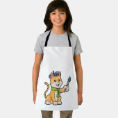 Katze als Maler mit Pinsel und Karpfen Schürze (Insitu)