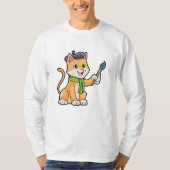 Katze als Maler mit Pinsel und Karpfen T-Shirt (Vorderseite)