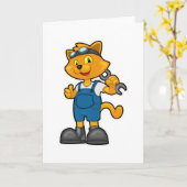 Katze als Mechanik mit Spanner Karte (Gelbe Blume)