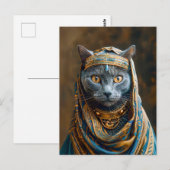 Katze als Pharaoh Queen verkleidet Postkarte (Vorne/Hinten)
