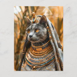 Katze als Pharaoh Queen verkleidet Postkarte