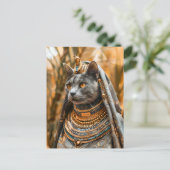 Katze als Pharaoh Queen verkleidet Postkarte (Stehend Vorderseite)