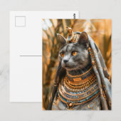 Katze als Pharaoh Queen verkleidet Postkarte (Vorne/Hinten)