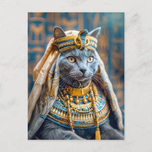Katze als Pharaoh Queen verkleidet Postkarte