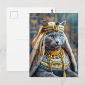 Katze als Pharaoh Queen verkleidet Postkarte (Vorne/Hinten)