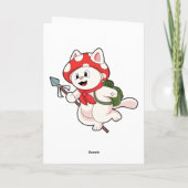 Katze als Pilzsucher mit Pilzsaal Karte (Rückseite)