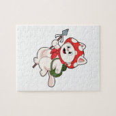 Katze als Pilzsucher mit Pilzsaal Puzzle (Horizontal)