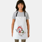 Katze als Pilzsucher mit Pilzsaal Schürze (Insitu)