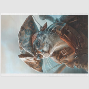 Katze als Pirate Decoupage verkleidet Seidenpapier