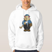 Katze als Postman mit Umschlag & Beutel Hoodie (Vorderseite)