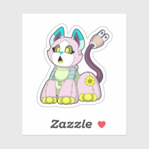 Katze als Roboter Aufkleber