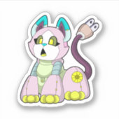 Katze als Roboter Aufkleber (Vorderseite)