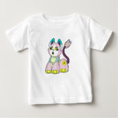 Katze als Roboter Baby T-shirt (Vorderseite)