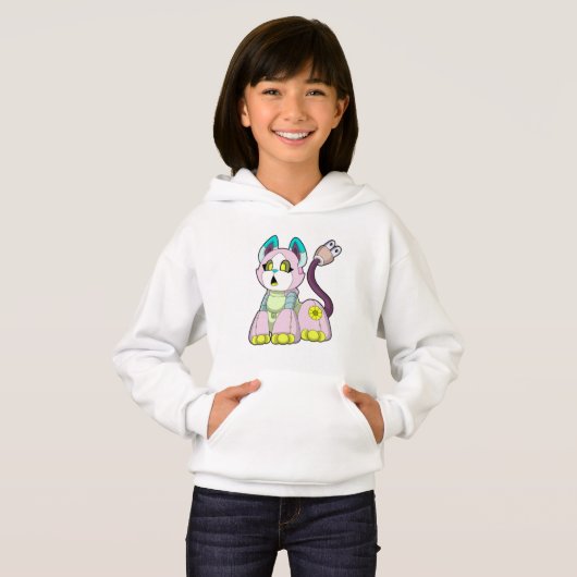 Katze als Roboter Hoodie (Vorne ganz)