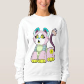 Katze als Roboter Sweatshirt (Vorderseite)
