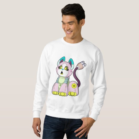 Katze als Roboter Sweatshirt (Vorne ganz)