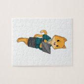 Katze als Sekretär für Laptop Puzzle (Horizontal)