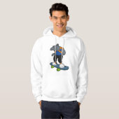 Katze als Skateboarder mit Skateboard Hoodie (Vorne ganz)