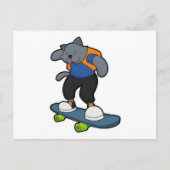 Katze als Skateboarder mit Skateboard Postkarte (Vorderseite)