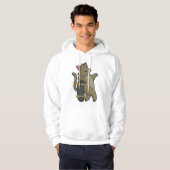 Katze als Skater mit Skateboard Hoodie (Vorne ganz)