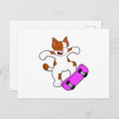 Katze als Skater mit Skateboard Postkarte (Vorne/Hinten)