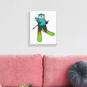 Katze als Skifahrer mit Ski Leinwanddruck (Insitu (Wohnzimmer))