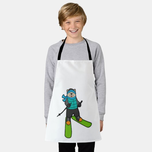 Katze als Skifahrer mit Ski Schürze (Getragen)