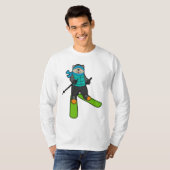 Katze als Skifahrer mit Ski T-Shirt (Vorne ganz)